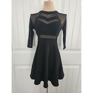 Emerald Sundae Little Black Dress Size S NWT Y2K party rock sheer